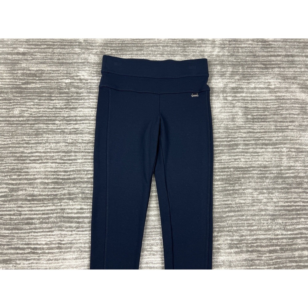Nine West Leggings Women Small Navy Blue Pull On Wide Waistband Slim Fit Pants